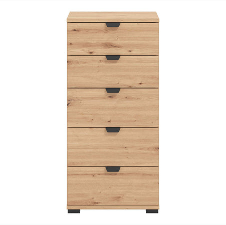 ONE---cassettiera-moderna-5-cassetti-colore-rovere-cm-45-x-40-x-95-h-Rovere-Chiaro-Milani-Home