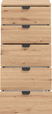 ONE---cassettiera-moderna-5-cassetti-colore-rovere-cm-45-x-40-x-95-h-Rovere-Chiaro-Milani-Home