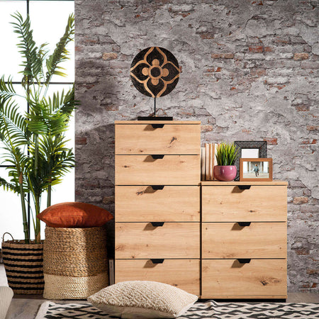 ONE---comodino-moderno-3-cassetti-cm-45-x-40-x-63-h-Rovere-Chiaro-Milani-Home