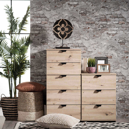 ONE---comodino-moderno-3-cassetti-cm-45-x-40-x-63-h-Rovere-grigio-Milani-Home