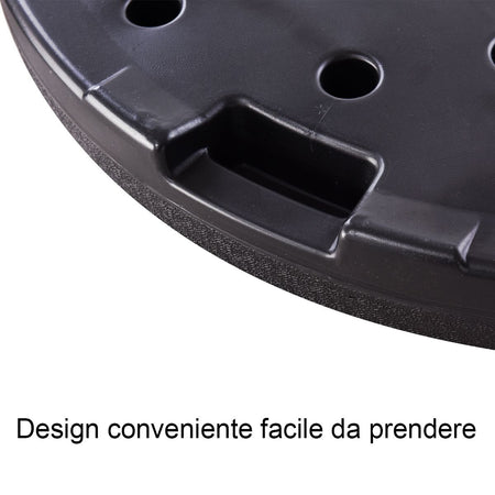 Base in plastica per ombrellone palo laterale marmette quadrate da riempire