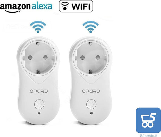 Opard presa intelligente Wi-Fi Smart Plug Amazon Alexa per l' espansione del tuo Smart Home Systems (2 Pack), Bianco