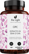 OPC Estratto Di Semi D'uva in Capsule Integratore Antiossidante Vegan Integratore Alimentare Naturale per Capillari E Circolazione Salute e cura della persona/Vitamine minerali e integratori/Antiossidanti/Polifenolo/Semi d'uva The Light Nutrition - Milano, Commerciovirtuoso.it