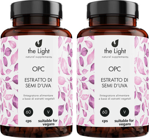 OPC Estratto Di Semi D'uva in Capsule Integratore Antiossidante Vegan Integratore Alimentare Naturale per Capillari E Circolazione Salute e cura della persona/Vitamine minerali e integratori/Antiossidanti/Polifenolo/Semi d'uva The Light Nutrition - Milano, Commerciovirtuoso.it