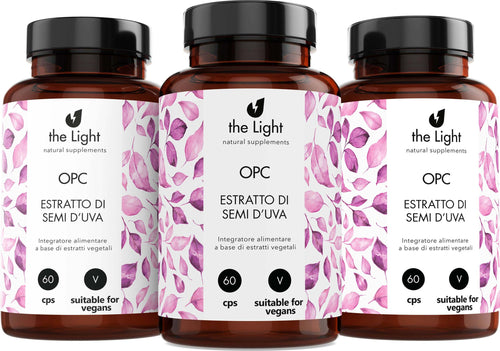 OPC Estratto Di Semi D'uva in Capsule Integratore Antiossidante Vegan Integratore Alimentare Naturale per Capillari E Circolazione Salute e cura della persona/Vitamine minerali e integratori/Antiossidanti/Polifenolo/Semi d'uva The Light Nutrition - Milano, Commerciovirtuoso.it