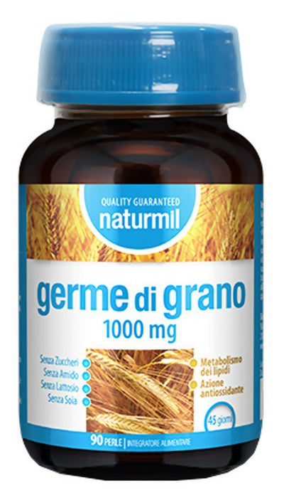 Germe di grano 90 perle Naturmil. Integratore alimentare utile per il metabolismo dei lipidi e per l'azione antiossidante.
