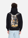 PHOBIA Felpa Leggera Cappuccio Uomo Fiery Cobra Print Hoodie Black/orange da uomo