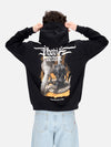 PHOBIA Felpa Leggera Cappuccio Uomo Fiery Cobra Print Hoodie Black/orange da uomo
