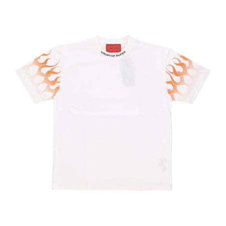 VISION OF SUPER Maglietta Uomo Flames Tee Off White/orange da uomo