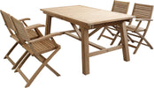 ORATOR---set-tavolo-in-teak-cm-160/240x90x77-h-con-4-sedute-Marrone-Milani-Home