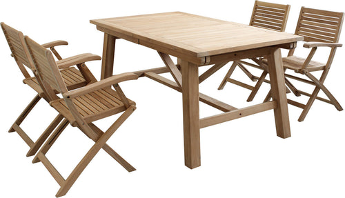 ORATOR---set-tavolo-in-teak-cm-160/240x90x77-h-con-4-sedute-Marrone-Milani-Home