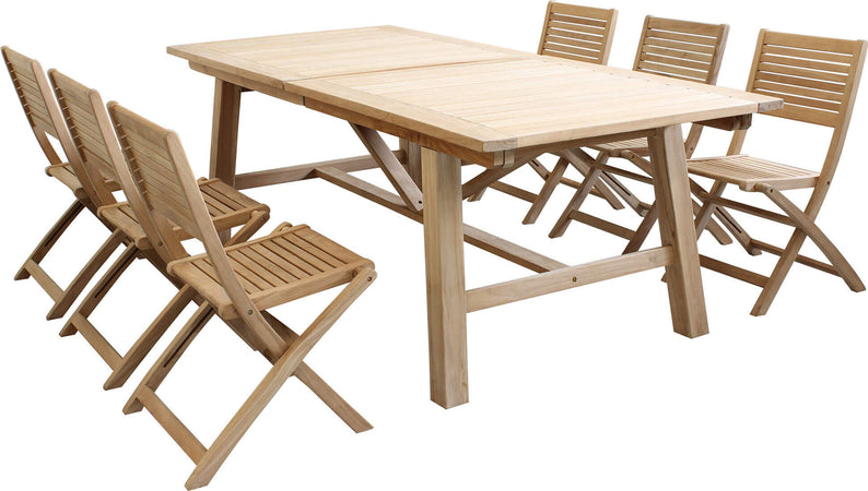 ORATOR---set-tavolo-in-teak-cm.220/300x100x77-h-con-6-sedute-Marrone-Milani-Home