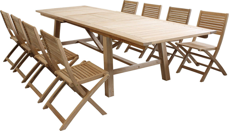 ORATOR---set-tavolo-in-teak-cm.220/300x100x77-h-con-8-sedute-Marrone-Milani-Home