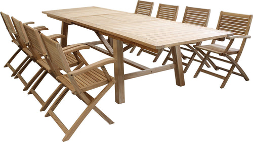 ORATOR---set-tavolo-in-teak-cm.220/300x100x77-h-con-8-sedute-Marrone-Milani-Home