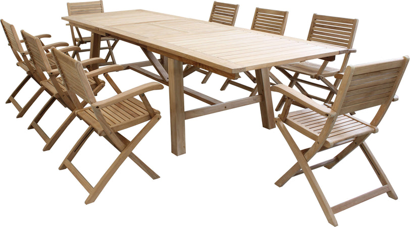 ORATOR---set-tavolo-in-teak-cm.220/300x100x77-h-con-8-sedute-Marrone-Milani-Home