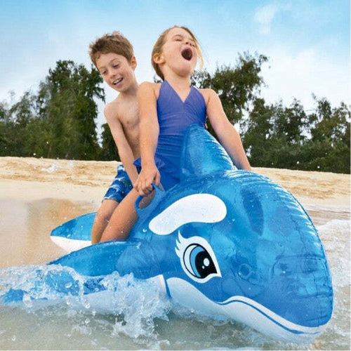 Orca-Cavalcabile-Gioco-Gonfiabile-Per-Bambini-152x144cm-Mare-Piscina-Blu