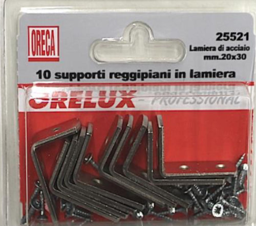 ORECA---10-SUPPORTI-REGGIPIANO-IN-LAMIERA-20X30MM-ACCIAIO-NICHELATO
