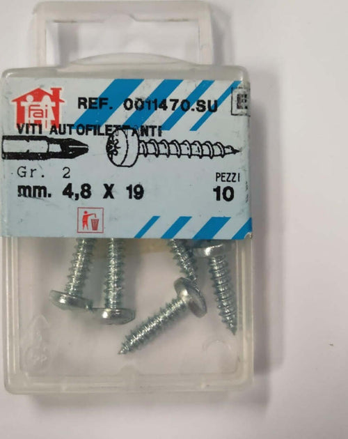 ORECA---10-VITI-PER-METALLO-AUTOFILETTANTI---TESTA-CILINDRICA-BOMBATA-4,8X19MM---ACCIAIO-CEMENTATO-ZINCATO