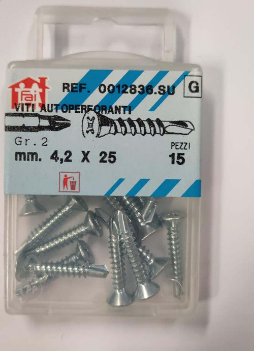 ORECA---15-VITI-AUTOFORANTI---TASTA-PIANA-SVASATA-CON-IMPRONTA-A-CROCE-4,2X25MM