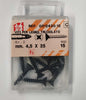 ORECA---15-VITI-PER-LEGNO-TRUCIOLATO-TESTA-PIANA-SVASATA-IMPRONTA-A-CROCE-PZ-4,5X25mm-IN-ACCIAIO-BRUNITO
