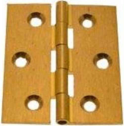ORECA---2-CERNIERE-SEMILARGHE-CON-PERNO-FISSO,-OTTONE-LUCIDO-60X50MM