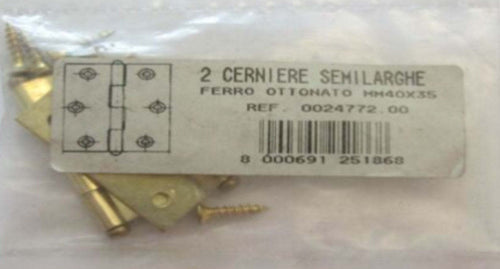 ORECA---2-CERNIERE-SEMILARGHE-IN-FERRO-OTTONATO---PER-ANTE-MOBILI---40X35MM