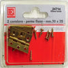 ORECA---2-CERNIERE-TRETTE-PIANE-CON-PERNO-FISSO,-OTTONE-LUCIDO-30X25MM