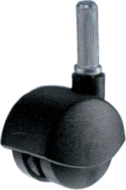ORECA---2-RUOTE-DOPPIE-PER-MOBILIO-MATERIALE-PLASTICO-NERO---CON-PERNO-ZIGRINATO-DA-8x26MM---kg-15---ø-35