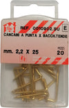 ORECA---20-CANCANI-A-PUNTA-PER-BACCHETTE-TENDE-IN-ACCIAIO-OTTONATO-2,2X25