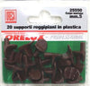 ORECA---20-SUPORTI-REGGIPIANO-IN-PLASTICA-MARRONE,-CON-PERNO-5MM