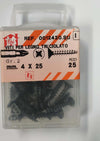 ORECA---25-VITI-PER-LEGNO-TRUCIOLATO-TESTA-PIANA-SVASATA-IMPRONTA-A-CROCE-PZ-4X25mm-IN-ACCIAIO-BRUNITO