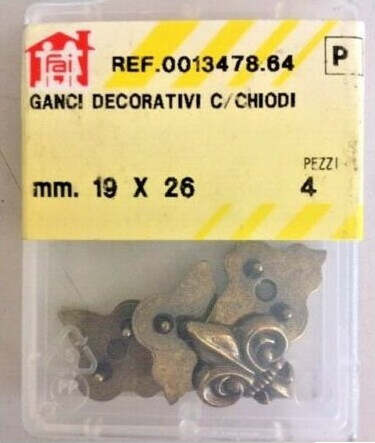 ORECA---4-GANCI-DECORATIVI-CON-CHIODI-MODELLO-FIRENZE-IN-ZAMA-OTTONATO-19X26