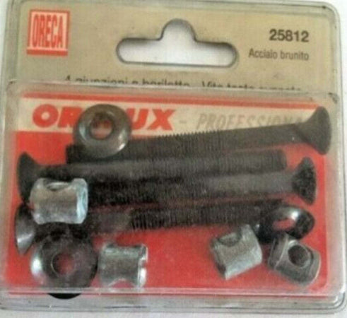 ORECA---4-GIUNZIONI-A-BARILOTTO---VITE-TESTA-SVASATA-IN-FERRO-BRUNITO-6X70MM