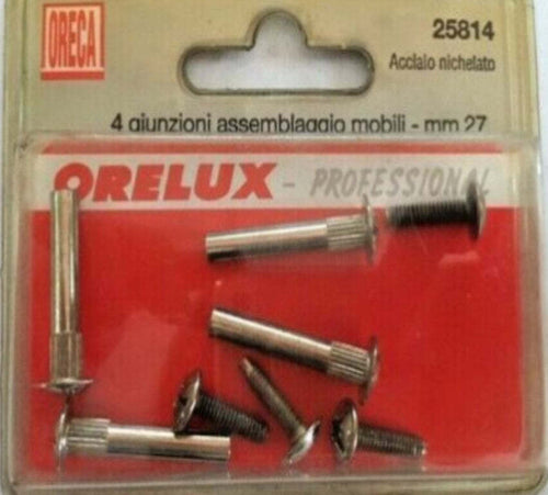 ORECA---4-GIUNZIONI-PER-MOBILI-INCROCIATI-Ø-6-MM---ACCIAIO-NICHELATO