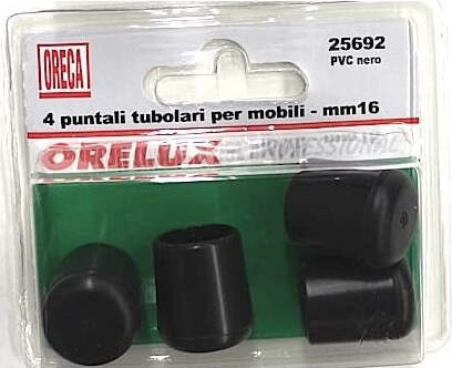 ORECA---4-PUNTALI-TUBOLARI-PER-MOBILI-IN-PVC-NERO-16MM