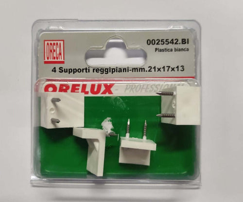 ORECA---4-SUPPORTI-REGGIPIANO-A-DUE-PUNTI-IN-PLASTICA-BIANCA-21X17X13MM