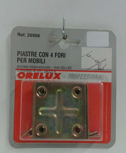 ORECA---4PZ-PIASTRINE-CON-4-FORI-PER-MOBILI-50X50MM