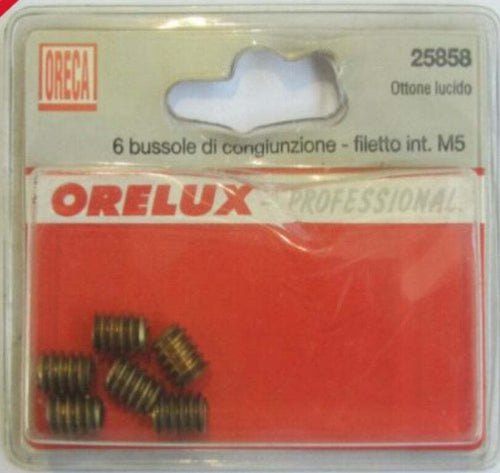 ORECA---6-BUSSOLE-DI-CONGIUNZIONE---FILETTO-INTERNO-5MM---OTTONE-LUCIDO