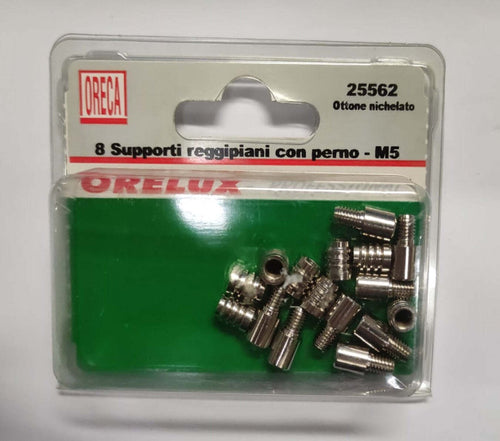 ORECA---8PZ-SUPPORTI-REGGIPIANO-IN-OTTONE-NICHELATO,-5MM