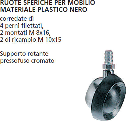 ORECA---COPPIA-DESTRA/SINISTRA-RUOTE-SFERICHE-DIAMETRO-55-mm-CON-PERNO