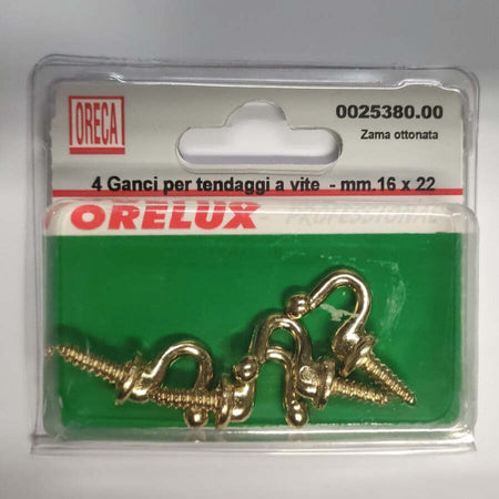ORECA---GANCI-PER-TENDAGGI-IN-ZAMA-OTTONATA-16X22MM-4PZ