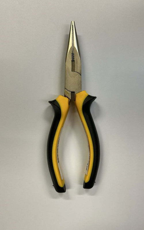 ORECA---PINZA-A-BECCHI-SEMITONDI-DRITTI-160MM-MANICO-BIMATERIALE-GIALLO/NERO-FINITURA-SATINATA