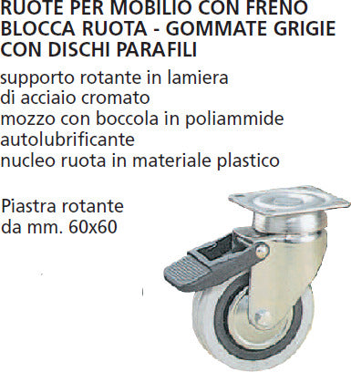 ORECA---RUOTA-CON-FRENO-BLOCCA-RUOTA,-PIASTRA-ROTANTE-CROMO-PORTATA-40KG-DIAM.-60-MM