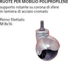 ORECA---RUOTA-IN-POLIPROPILENE-DIAM.-45-MM-CON-PERNO-FILETTATO-CROMATO-M8x16