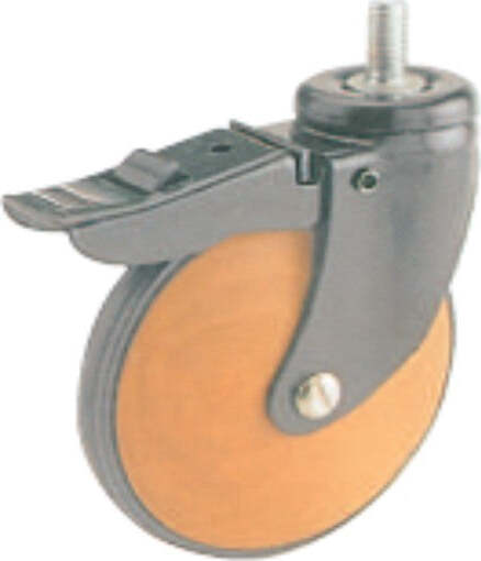 ORECA---RUOTA-PER-ARREDAMENTO-CON-PERNO-FILETTATO-CON-FRENO-BLOCCA-RUOTA---kg-50---ø-60---CILIEGIO