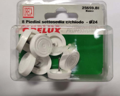 ORECA---SOTTOPIEDI-BIANCHI-CON-CHIODO-24MM-8PZ