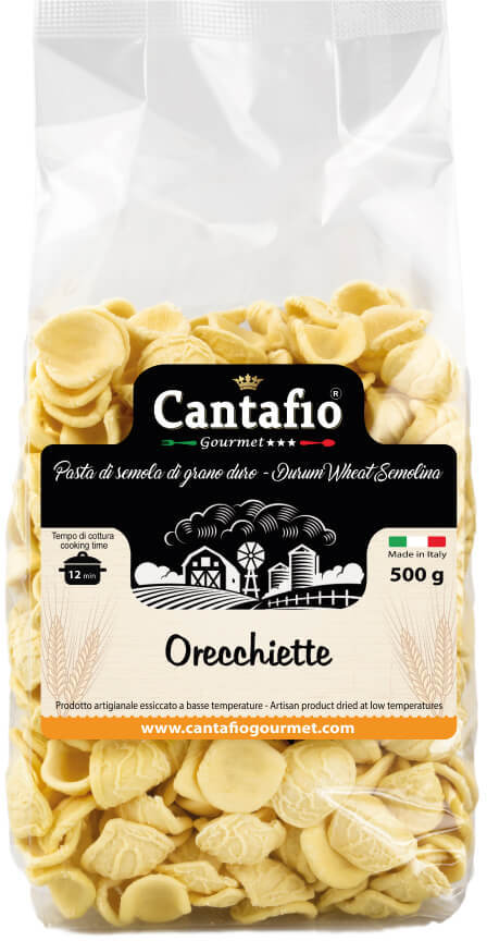 Orecchiette Artigianali con Semola di Grano duro CANTAFIO GOURMET® pasta di semola Artigianale Orecchiette 500gr