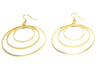 Orecchini 3 cerchi concentrici donna color oro, anallergici