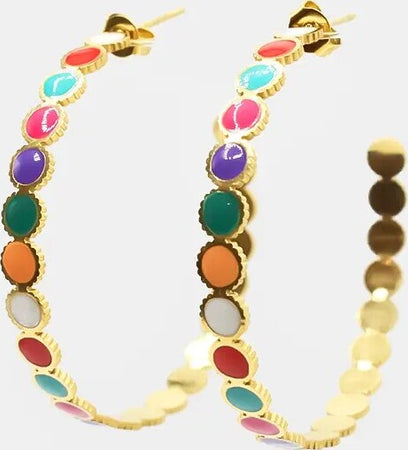 Orecchini a Cerchio Dots Da Donna Con Chiusura Farfallina Multicolore Moda/Donna/Gioielli/Orecchini Leclaf - Napoli, Commerciovirtuoso.it