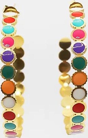 Orecchini a Cerchio Dots Da Donna Con Chiusura Farfallina Multicolore Moda/Donna/Gioielli/Orecchini Leclaf - Napoli, Commerciovirtuoso.it